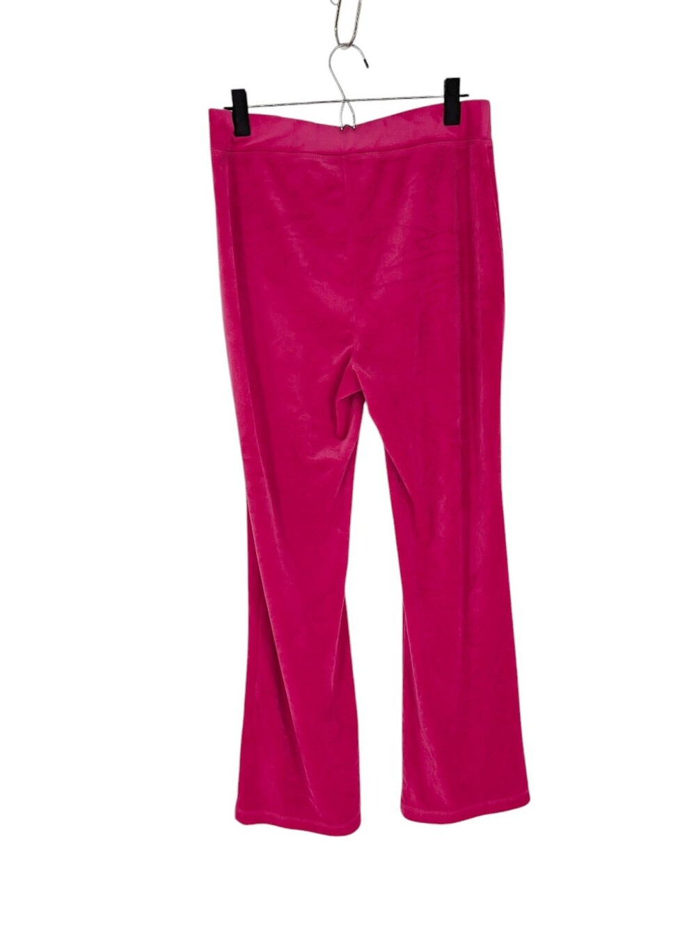 Juicy Couture Bling Velour Track Pants Hot Pink Rhinestone Bootcut Medium SOFT - Picture 5 of 7